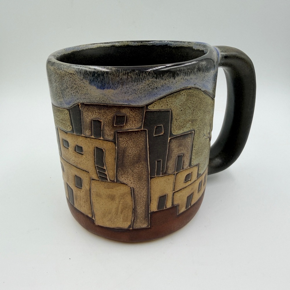 Pueblo Mara Mexico Stoneware Mug Southwestern Art Pottery Oversized 16 Oz New